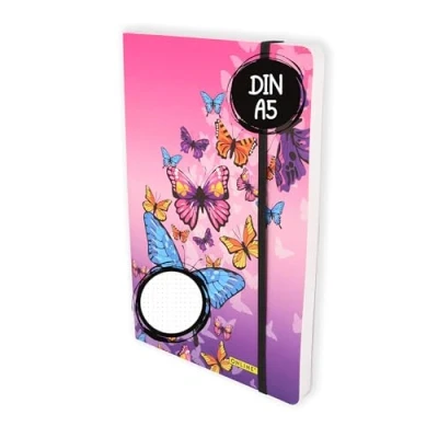 Afbeelding van Online Bullet dagboek gestippeld met elastiek, FSC papier, 120 g/m², 144 binnenpagina&#039;s, notitieboek zachte omslag, voor notities, schetsen, belettering