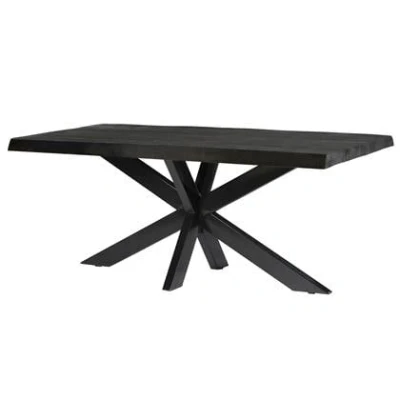 Afbeelding van Livingfurn Eetkamertafel Norris Tree Top Spider 220cm Mangohout / Gecoat Staal