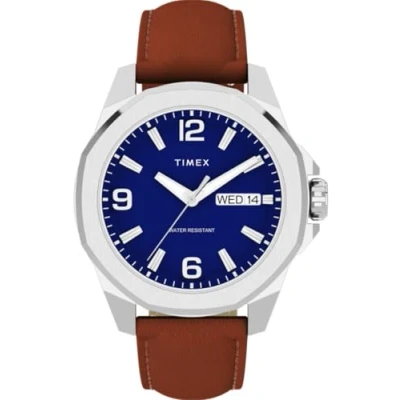 Afbeelding van Timex Trend Essex TW2W92800 Horloge Leer Bruin Ø 46 mm