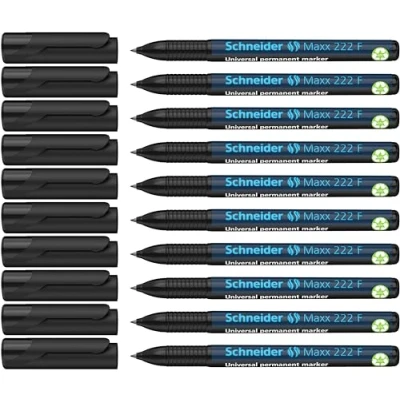Afbeelding van universele marker Schneider Maxx 222 F permanent zwart doos met 10 stuks