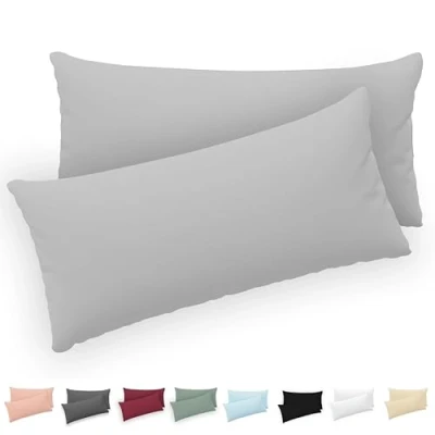 Afbeelding van Twinzen® Kussensloop, 50 x 80 cm, 100% jersey katoen, 150 g/m², kussensloop met ritssluiting, Oeko Tex gecertificeerd, 2 stuks