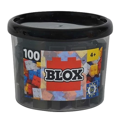 Afbeelding van Simba Blox 104114114 100 zwarte bouwstenen voor kinderen vanaf 3 jaar 4 met doos premium kwaliteit volledig compatibel vele andere fabrikanten