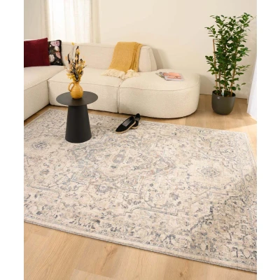 Afbeelding van Vintage Tapijt/Vloerkleed Classic Bernard Wit/blauw 160x230 Cm