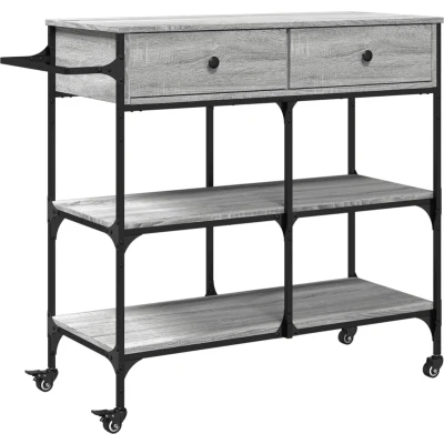 Afbeelding van Keukentrolley 105x42x95 cm bewerkt hout grijs sonoma eikenkleur