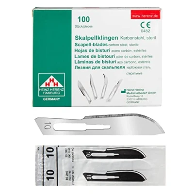 Afbeelding van Shehadeh 100 stuks steriele scalpelmessen figuur 10 voor scalpelhouder nr. 3 extreem scherp