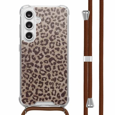 Afbeelding van imoshion Design hoesje met koord voor de Samsung Galaxy S24 FE Leopard Mood