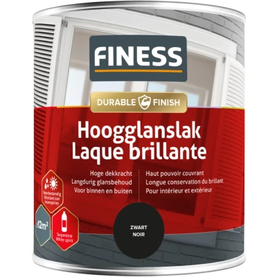 Afbeelding van Finess Hoogglanslak zwart 750 ml