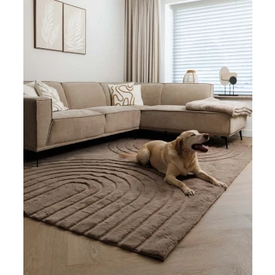Afbeelding van Fluffy Vloerkleed Carvy Taupe 200x290 Cm