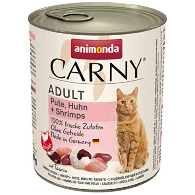 Afbeelding van 6x800g Adult Kalkoen, Kip &amp; Garnaal Animonda Carny Kattenvoer