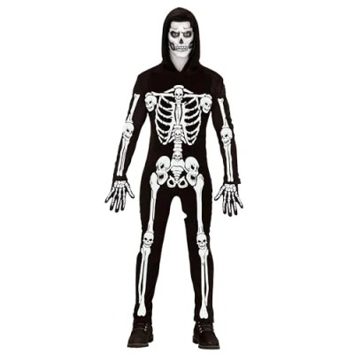 Afbeelding van Widmann Spook &amp; Skelet Kostuum Walking Bones Scary Zwart XL Carnavalskleding Verkleedkleding