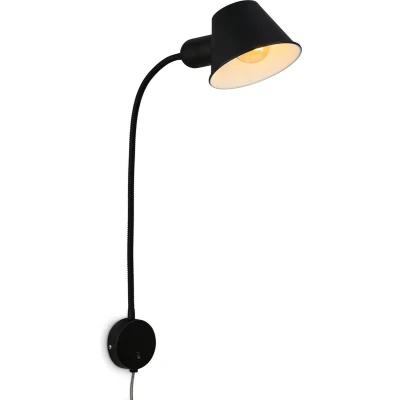 Afbeelding van BRILONER Bedlamp wandlamp draaibare leeslamp excl. 1xE27 10W zwart slaapkamer