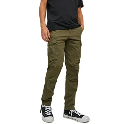 Image de JACK &amp; JONES Pantalon Cargo Carrot fit, Vert Olive, 29W / 34L