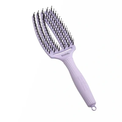 Image de Olivia Garden Fingerbrush Care Iconic Medium Lavender Brosse Démêlante en Poils de Sanglier &amp; Nylon pour Cheveux Sains et Brillants