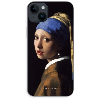 Afbeelding van Case Company® hoesje geschikt voor iPhone 14 Plus The Pearl Earring Soft Cover Telefoonhoesje Bescherming aan alle Kanten en Schermrand