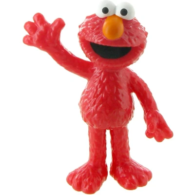 Afbeelding van Sesamstraat Elmo speelfiguurtje / taarttopper decoratie 6,5 cm.
