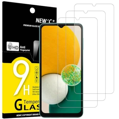 Afbeelding van NEW&#039;C 3 stuks gehard glas voor Samsung Galaxy A13 5G, 4G, A04s, displaybeschermfolie krasbestendig zonder luchtbellen extreem robuust (0,33 mm HD ultra transparant) hardheid 9H
