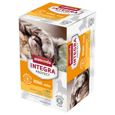 Afbeelding van 6x100g Protect Adult Nieren Schaaltje Eend animonda Integra Kattenvoer