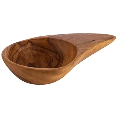 Afbeelding van APS 1025 Set van 2 olijfhouten kommen 12,50 x 8 2,50 cm (elk stuk is uniek. Kleur en nerf kunnen verschillen)