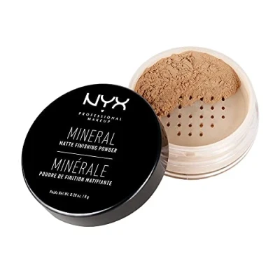 Image de NYX Professional Makeup Poudre de Finition Minérale, Libre, Fini Mat, Contrôle la Brillance, Teinte : Medium/Dark