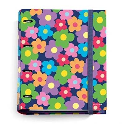 Afbeelding van Notitieboek A4, 4 ringen, 35 mm, vervanging, 100 hj, 70 g, Flower Agatha Ruíz de la Prada