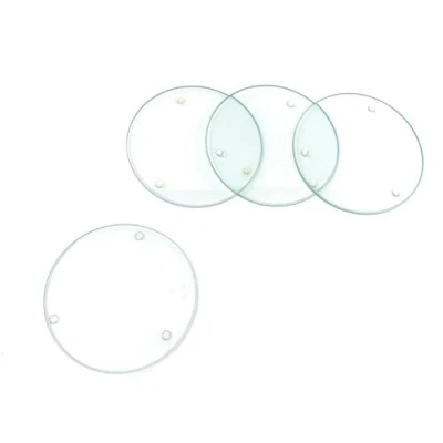 Afbeelding van GLOREX 6226215 onderzetters van glas, transparant, 10,3 x 2,3 cm, 4 stuks