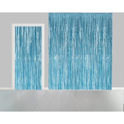 Afbeelding van Deurgordijn folie licht blauw 100x240cm