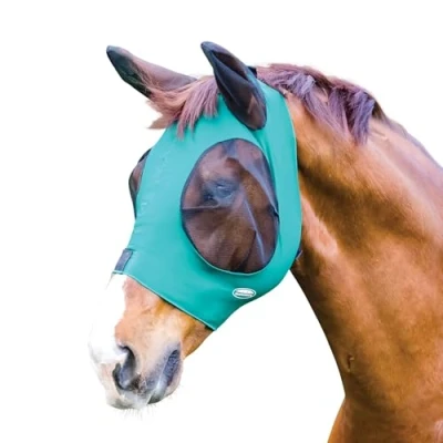 Image de Weatherbeeta Masque Anti Mouches Deluxe Stretch Bug avec Oreilles Hunter/Noir Cob