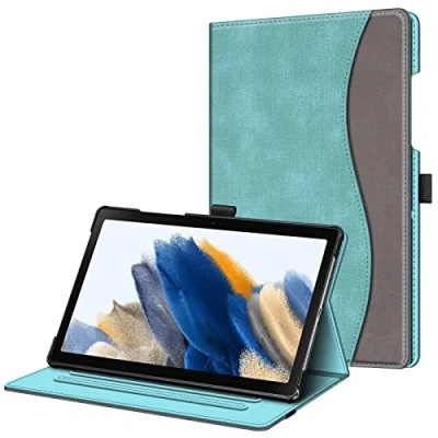 Afbeelding van FINTIE Beschermhoes voor Samsung Galaxy Tab A8 2021 10,5 inch (SM X200/SM X205/SM X207) hoes bevestiging met meerdere posities, documentenvak, automatische slaap /wekfunctie, turquoise