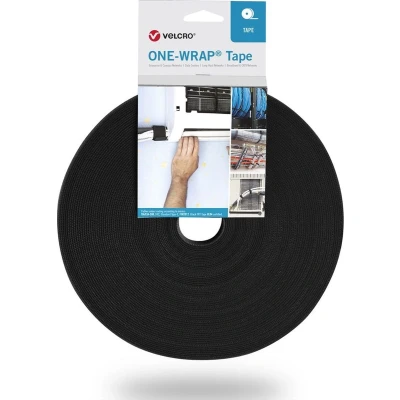 Afbeelding van Velcro One Wrap klittenband rol 16mm / zwart (25 meter)