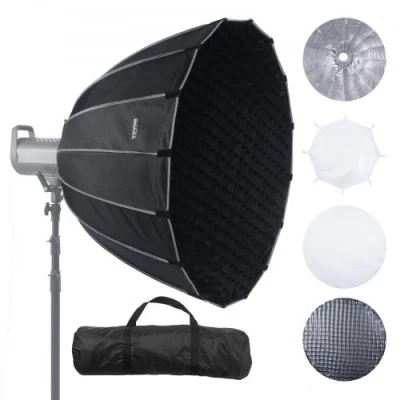 Image de VEVOR Softbox Parabolique Boîte Lumière Dégagement Pliage Rapide Portable 880 mm