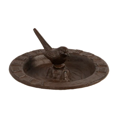 Afbeelding van Best For Birds Zonnewijzer Met Vogelbad Drinkbak 25x25x10 cm Bruin