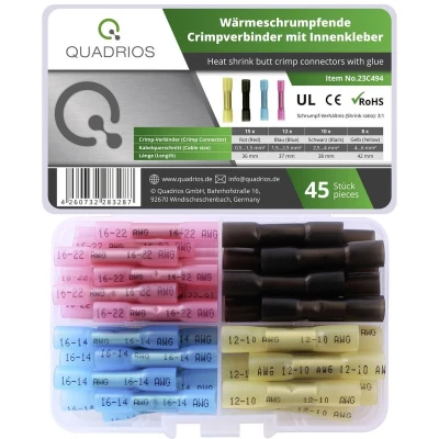 Afbeelding van Quadrios 23C494 Stootverbinder 0.5 mm² 6 Rood, Blauw, Zwart, Geel 45 stuk(s)