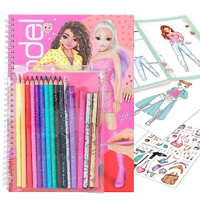 Image de Dessin et coloriage enfant Top Model Album à colorier avec set crayons