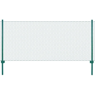 Afbeelding van Draadgaashek met palen 25x0,5 m staal groen