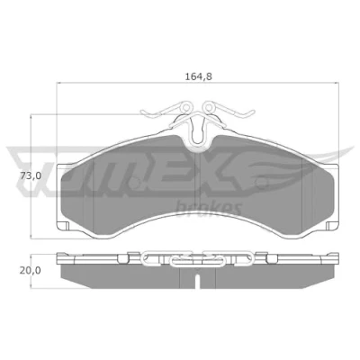 Afbeelding van TOMEX brakes TX 11 48 Remblokkenset Geschikt voor slijtage waarschuwingscontact MERCEDES BENZ: Sprinter 3 T Van, Minibus