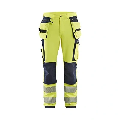 Afbeelding van High Visibility Werkbroek 1997 met 4 Weg Stretch Vis Geel/Zwart Maat 152