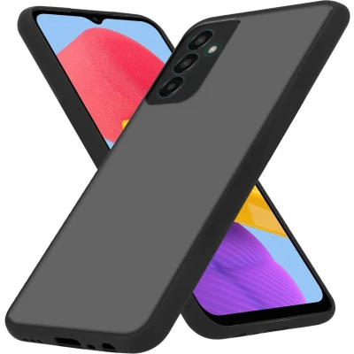 Afbeelding van Cadorabo Hoesje geschikt voor Samsung Galaxy M13 4G in MATT ZWART Hybride beschermhoes met TPU siliconen Case Cover binnenkant en matte plastic achterkant