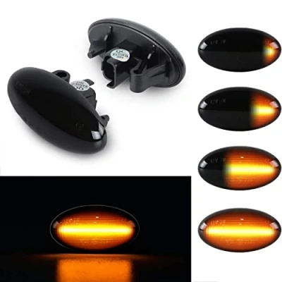 Afbeelding van OZ LAMPE led zijknipperlichten voor Peugeot 1007 107 206 207 307 407 607 Partner Expert, dynamische knipperlichten Citroen C1 C2 C3 C5 C6 Xsara Picasso Berlingo Jumpy