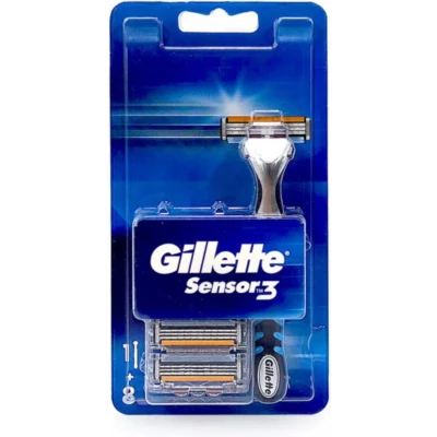 Afbeelding van Gillette Sensor 3 Scheermes met 8 Vervangende Mesjes