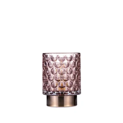 Afbeelding van Pauleen 48239 Bright Glamour mobiele tafellamp glazen timerfunctie 6H batterij glaslamp zonder kabel roze/messing