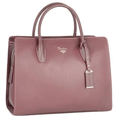 Afbeelding van David Jones Grote handtas voor dames boodschappentas van PU leer tas met meerdere vakken schoudertas stad, werk, elegant, klassiek, modieus, chic, Roze, Chique