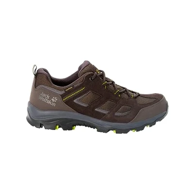 Afbeelding van Jack Wolfskin VOJO Sneakers laag Dark brown lime, Heren, Maat: 45, lime Veloursleer