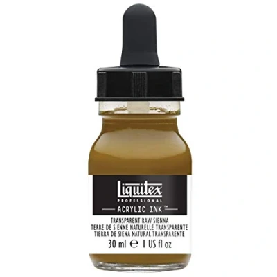 Image de Liquitex 4260332 Peinture acrylique liquide professionnelle Encre 30 ml aérographe hautement pigmentée Sienne naturelle transparente