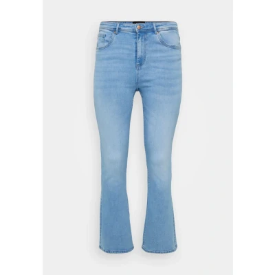 Afbeelding van ONLY Carmakoma Carsally Flare Bootcut jeans, Dames, Maat: 42x32, Light medium blue denim