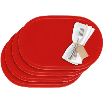 Afbeelding van Westmark Set van 4 placemats, 45,5 x 29 cm, vinyl, rood, Saleen collectie: Fun