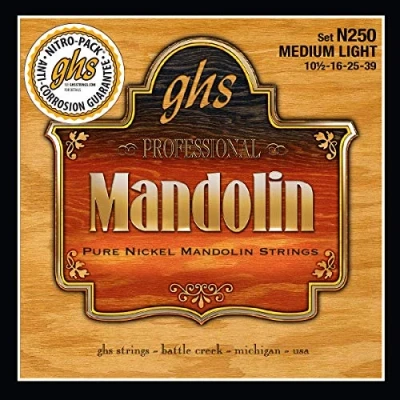 Image de GHS N250 Jeu de cordes Pure Nickel Mandoline Medium Light 10.5 39