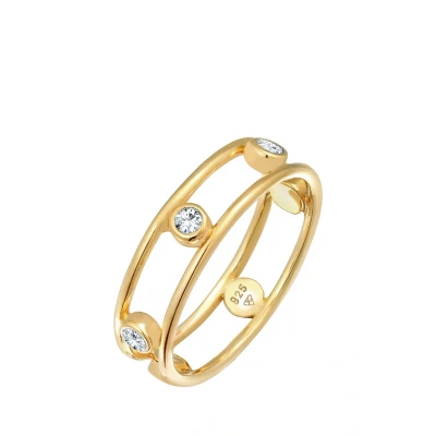 Afbeelding van Elli Basic Design Ring goldcoloured, Dames, Maat: 52, Gold coloured