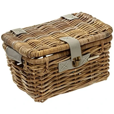 Afbeelding van Rotan fietsmand Basil Denton Small 35 x 24 20 cm nature grey