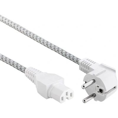 Afbeelding van Goobay verwarmingsapparaat aansluitkabel, 2 m, wit zilver geaarde stekker (type F, CEE 7/7) &gt; appa