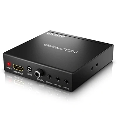 Afbeelding van deleyCON Scart naar HDMI converter met + audio extractor, ingang HDMI, coaxiale uitgang 3,5 mm,